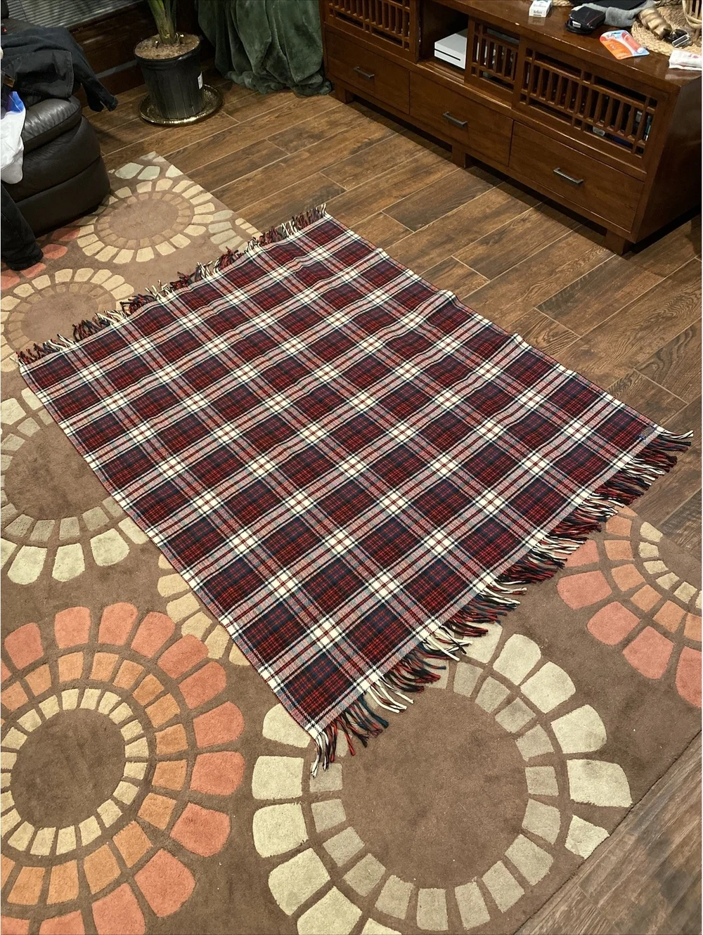 Vintage Pendleton 100% Wool Blanket Fringe Ends 51”x 61”